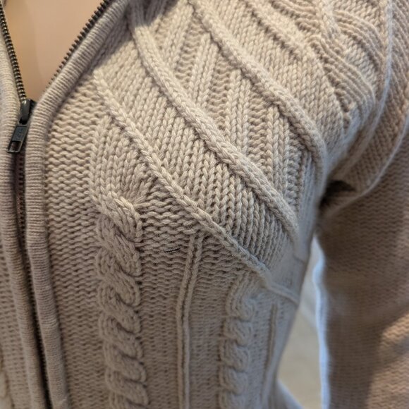 Autumn Cashmere Cable Knit Peplum Zip up Sweater Size Small - Picture 2 of 3